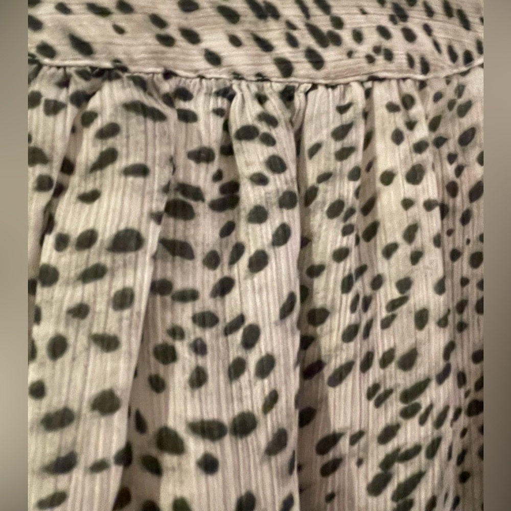 Chaps 3x Animal Print Olive Green Short Sleeve Top - Picture 6 of 6